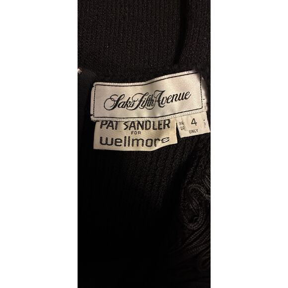 Vtg Saks Fifth Ave Sz 4 1960's Blk Boucle Lace ovrly Embrd STUNNER Sweater Dress - Picture 8 of 16